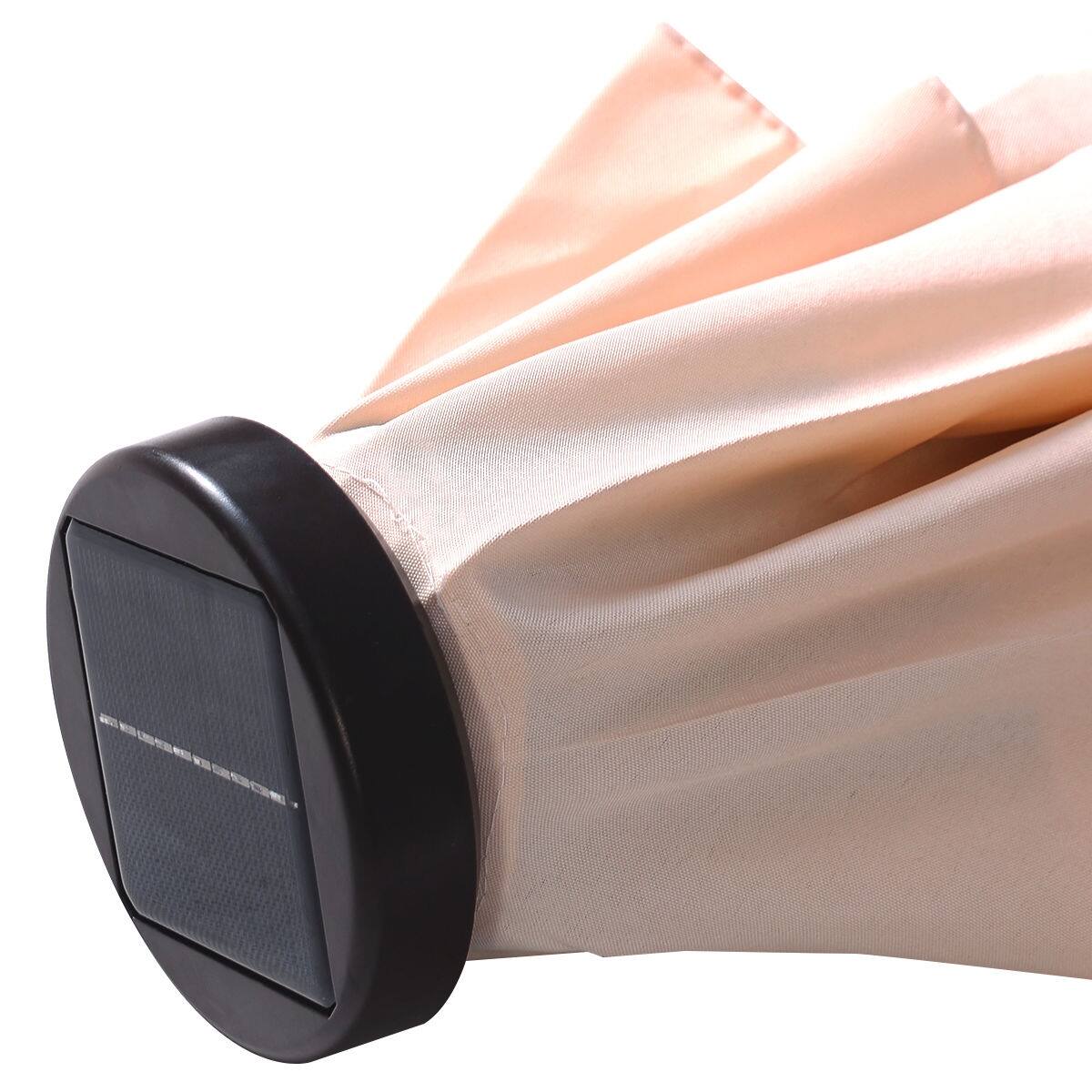 Alt View 2. WELLFOR - 10FT Patio Solar Umbrella with LED Lights and Crank Lift.