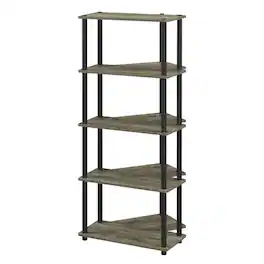 FurniFact - Engineered Wood Bookcase with Durable Construction for Home Storage - French Oak/Black
