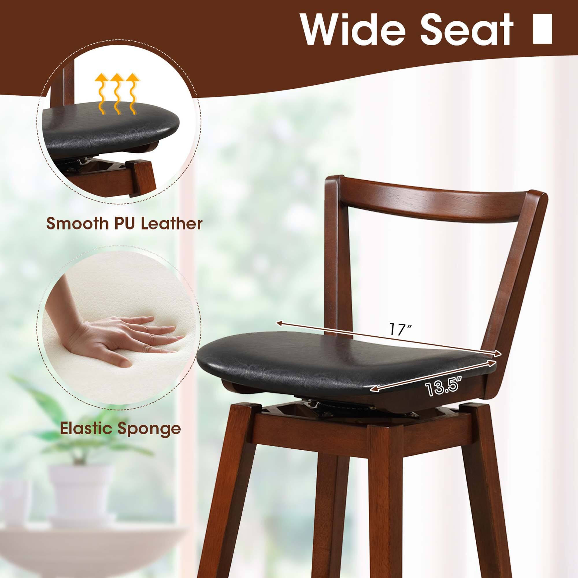 Wide Seat Smooth PU Leather 17" 13.5" Elastic Sponge