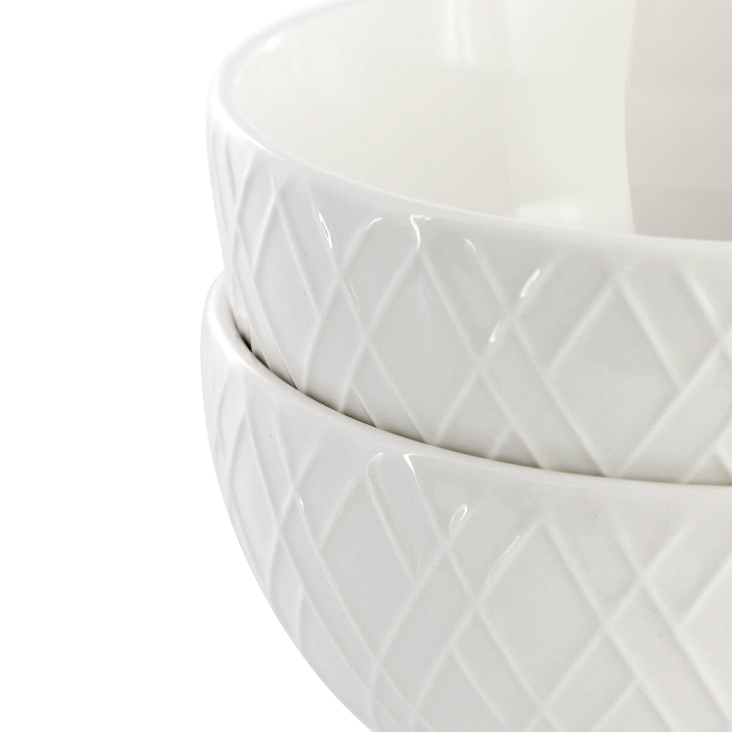 Left. Gibson - Gibson Home Great Essentials 2 Piece Fine Ceramic 4.5in Fruit Bowl Set in White - White.