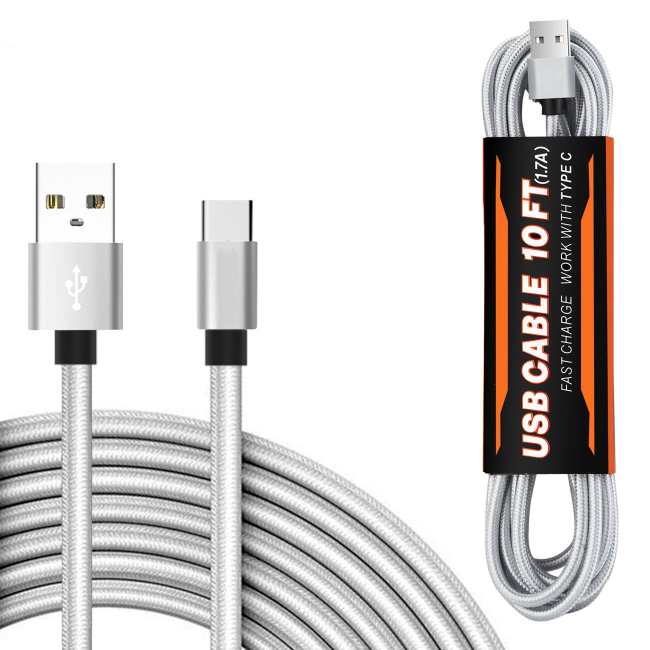 USB CABLE 10 FT (1.7A)
FAST CHARGE WITH TYPE C