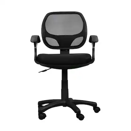 Front. Forest'nSky - Techni Mobili Ergonomic Mid-Back Mesh Task Office Chair, Black - Black.
