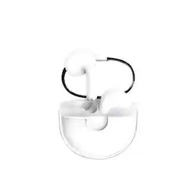 SKRAN - Clear Top Bluetooth Earphone With Charger - TWS Wireless Earbuds with Transparent Lid Charging Case, HiFi Stereo Sound - White