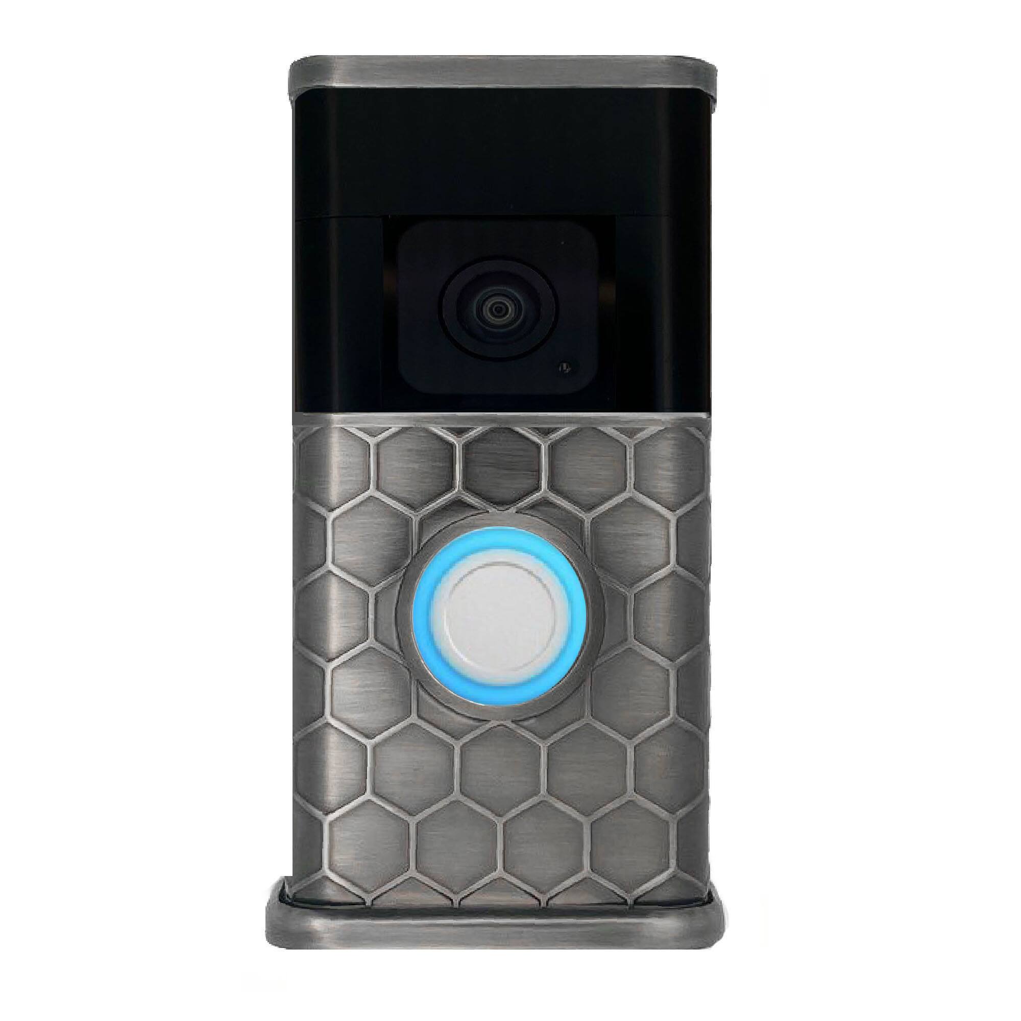 Michael Healy - Honeycomb Video Doorbell Cover (Ring 3, 3 Plus, 4, Battery Plus and Battery Pro) - Antique Pewter