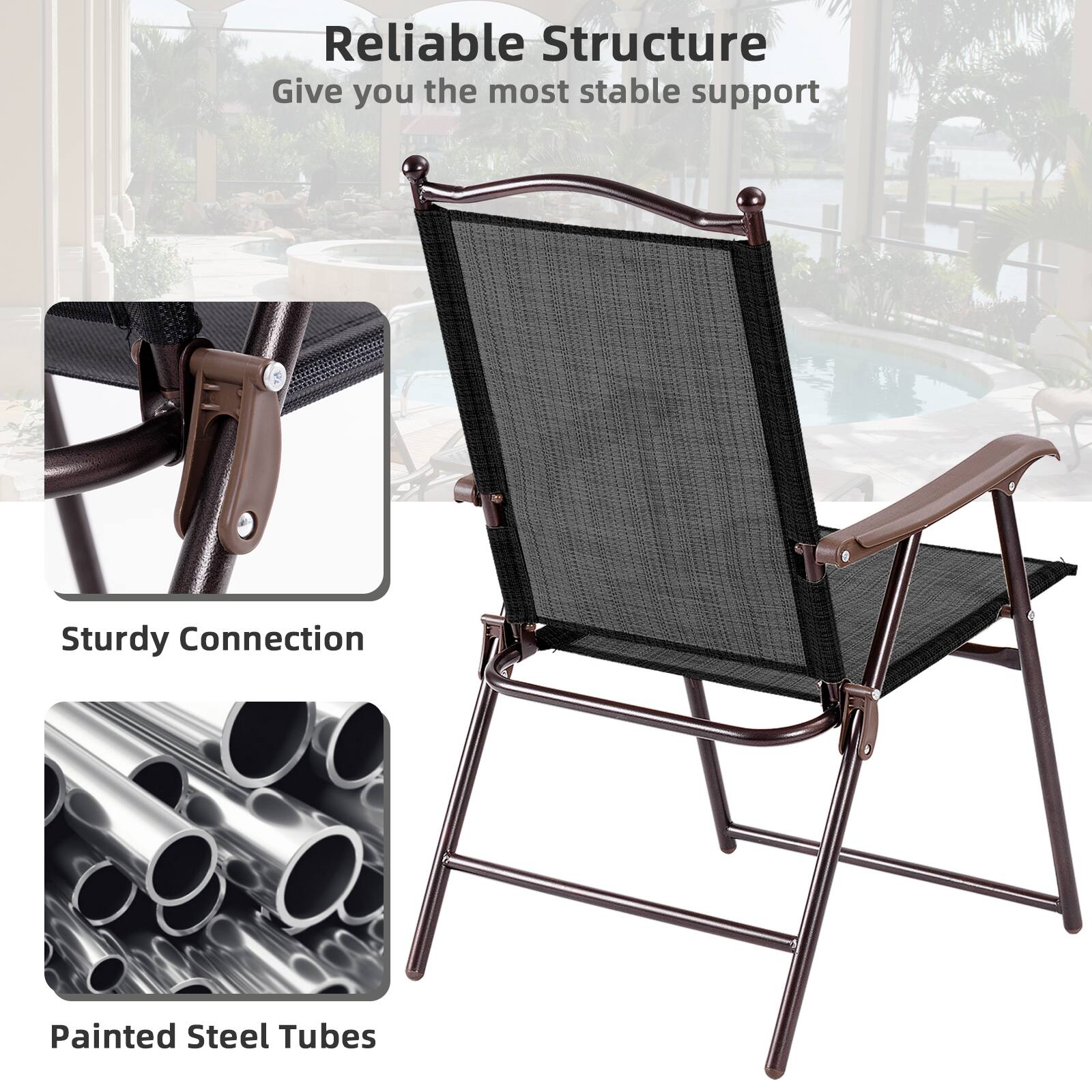 Reliable Structure  
Give you the most stable support  

Sturdy Connection  

Painted Steel Tubes