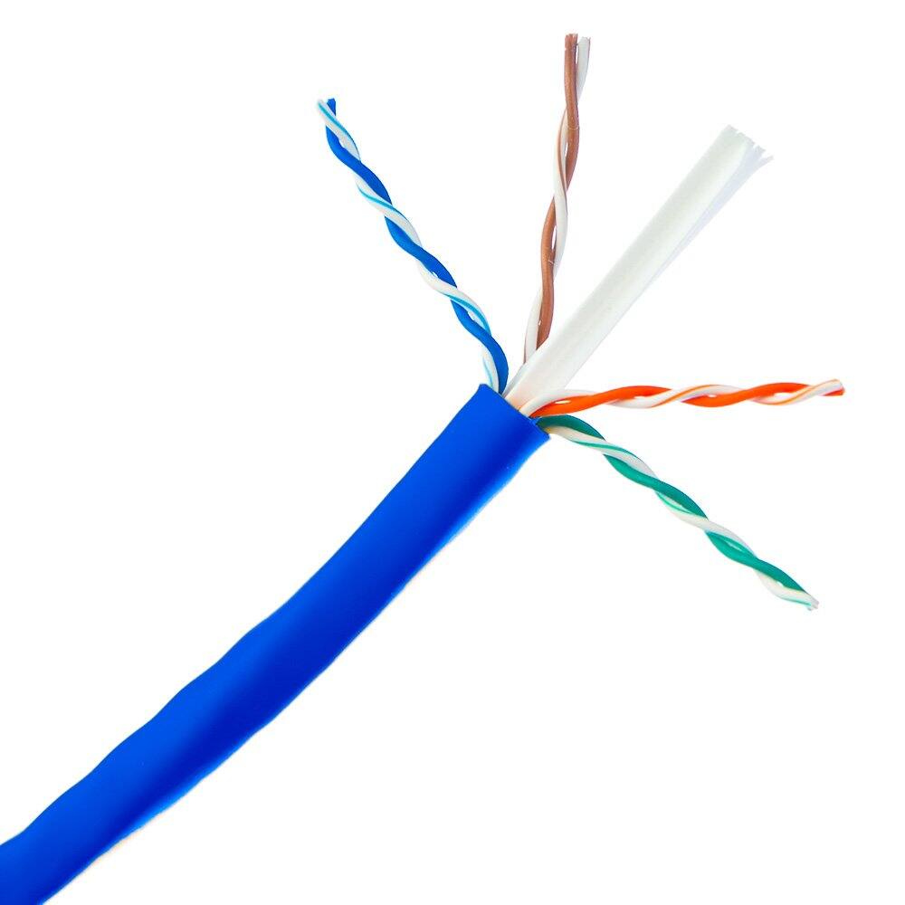 Left. J-Tech Digital - J-Tech Digital 150ft CAT6 Unshielded Ethernet Cable 23AWG - Blue.