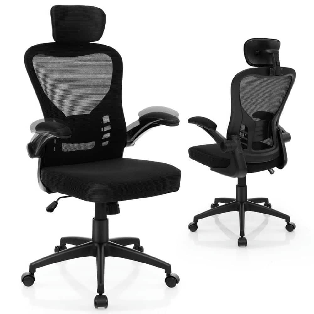 Pefilos - Ergonomic Mesh Office Chair with Adjustable Height for Home Office - Black