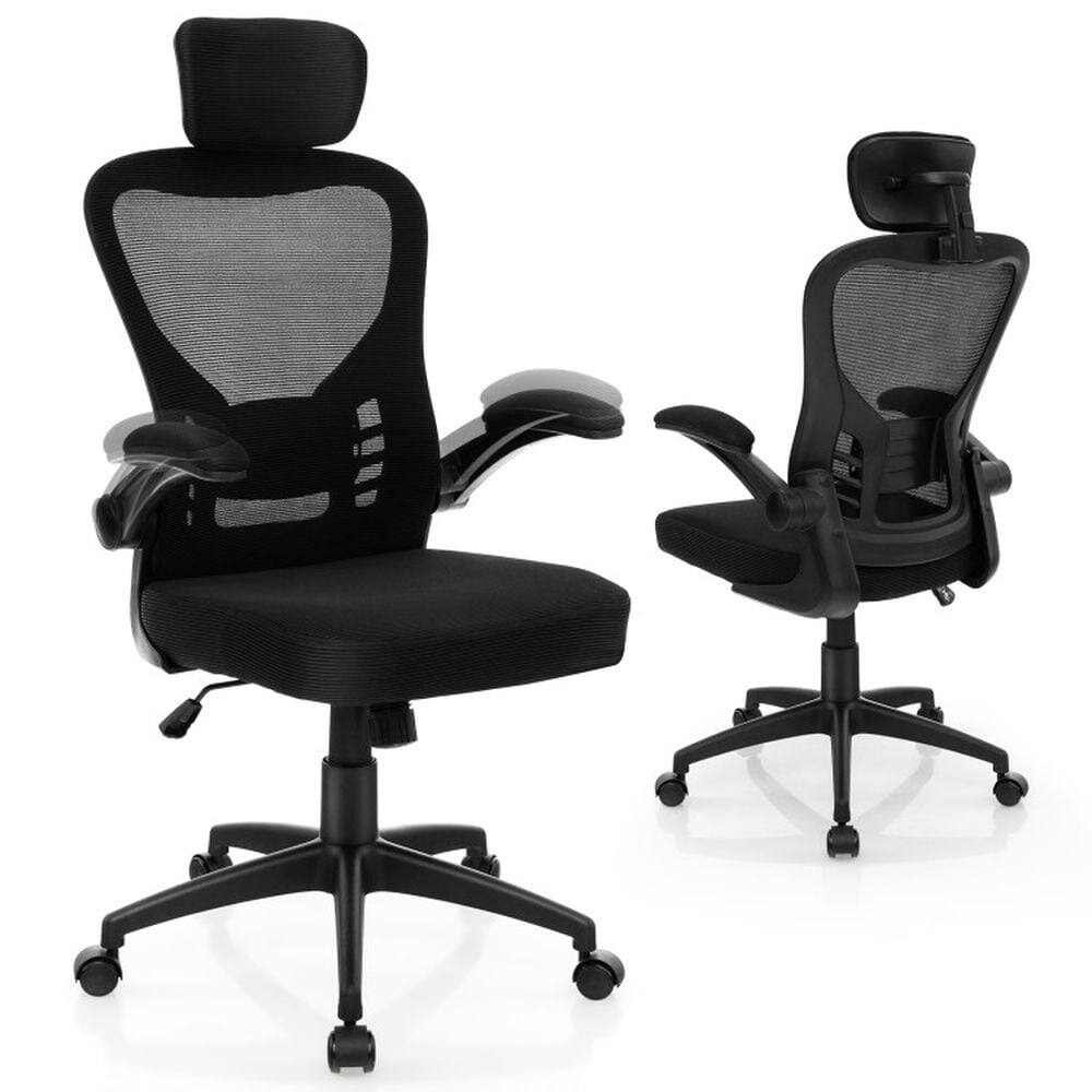 Front. Pefilos - Ergonomic Mesh Office Chair with Adjustable Height for Home Office-Black, - Black.