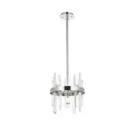 Elegant Lighting - Serena 10 inch crystal round pendant in - Chrome