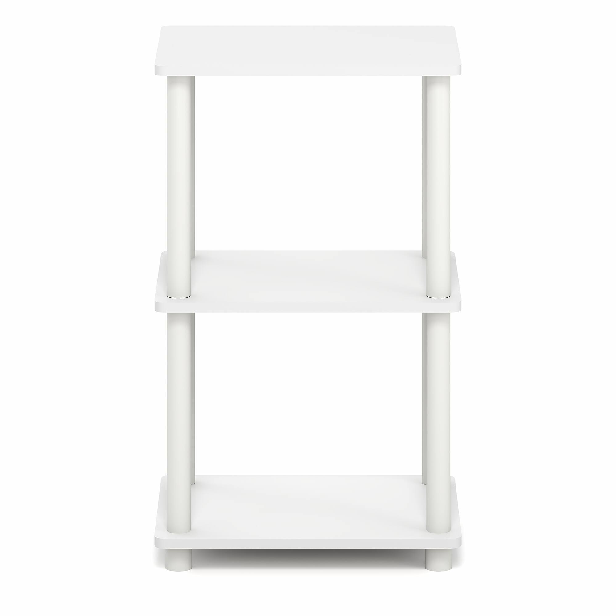 Alt View 6. Furinno - TURN-N-TUBE Toolless Assembly Storage Shelves, 3-Tier Open Frame Book Shelf, Standing Corner Shelf, Open Shelves - White/White.