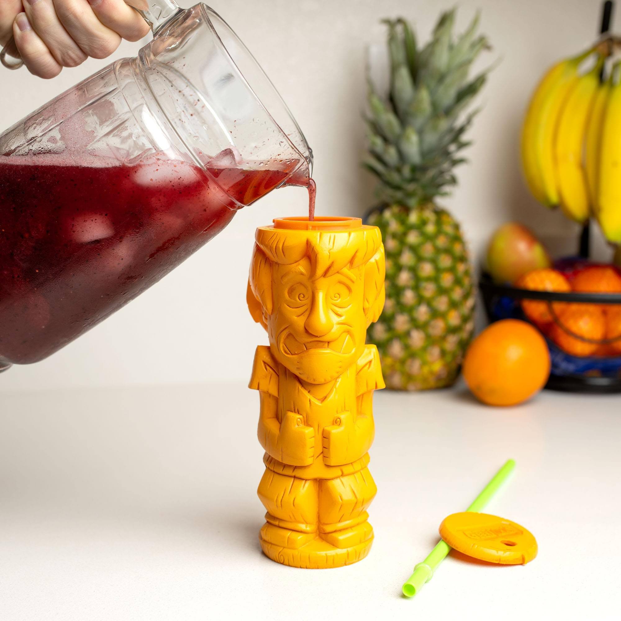 Alt View 10. ThinkGeek - Geeki Tikis Scooby-Doo Shaggy Plastic Tumbler with Straw | Holds 20 Ounces - Yellow.