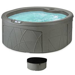 Lifesmart - Key Largo Hot Tub Spa with 110 Volt Plug and Play and LED Light - Taupe