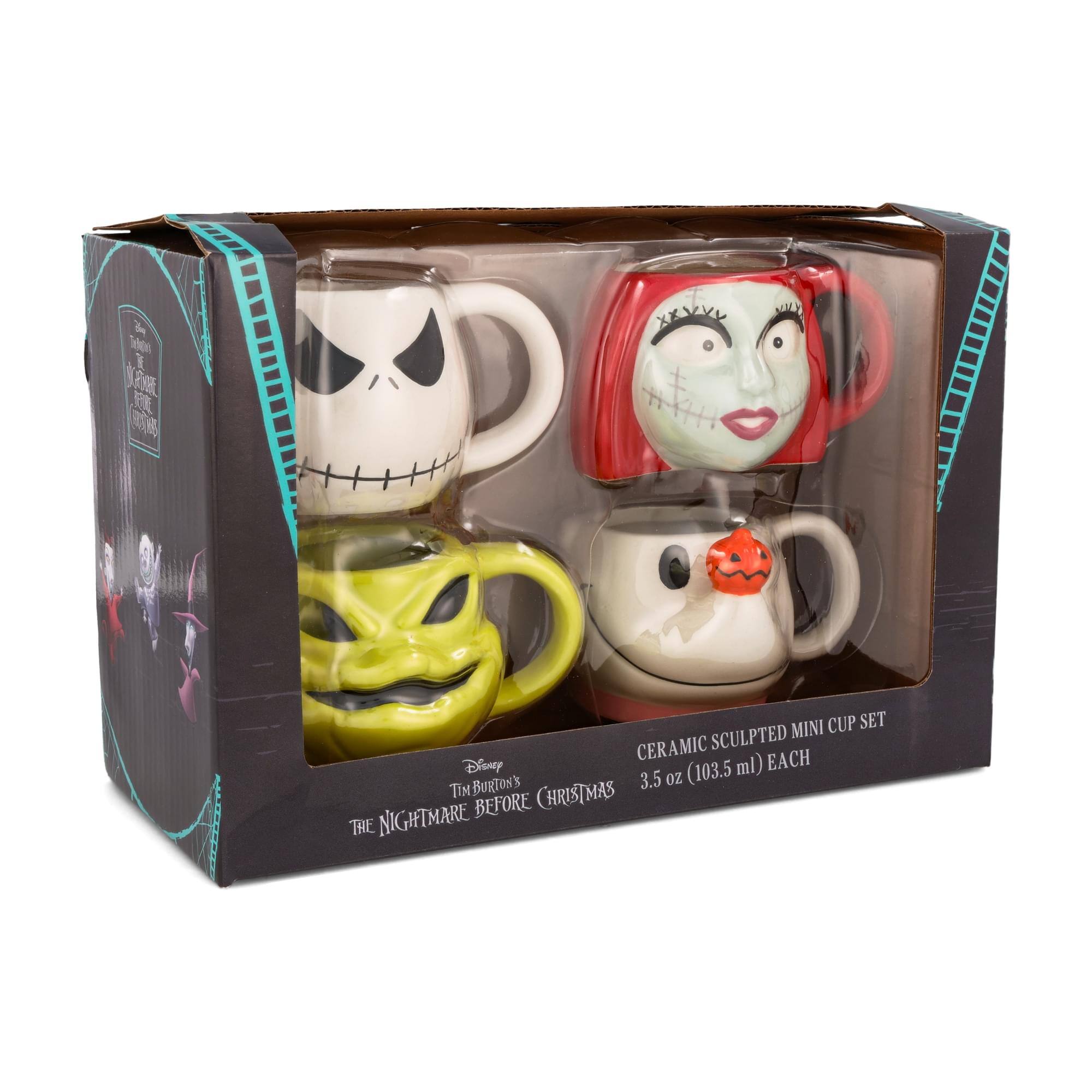Seon F 6 MINI CUP SET CERAMIC SCULPTED Disney (103.5 ml) EACH BURTON'S 3.5 oz TIN CHRISTMAS NIGHTMARE BEFORE CHRISTMAS