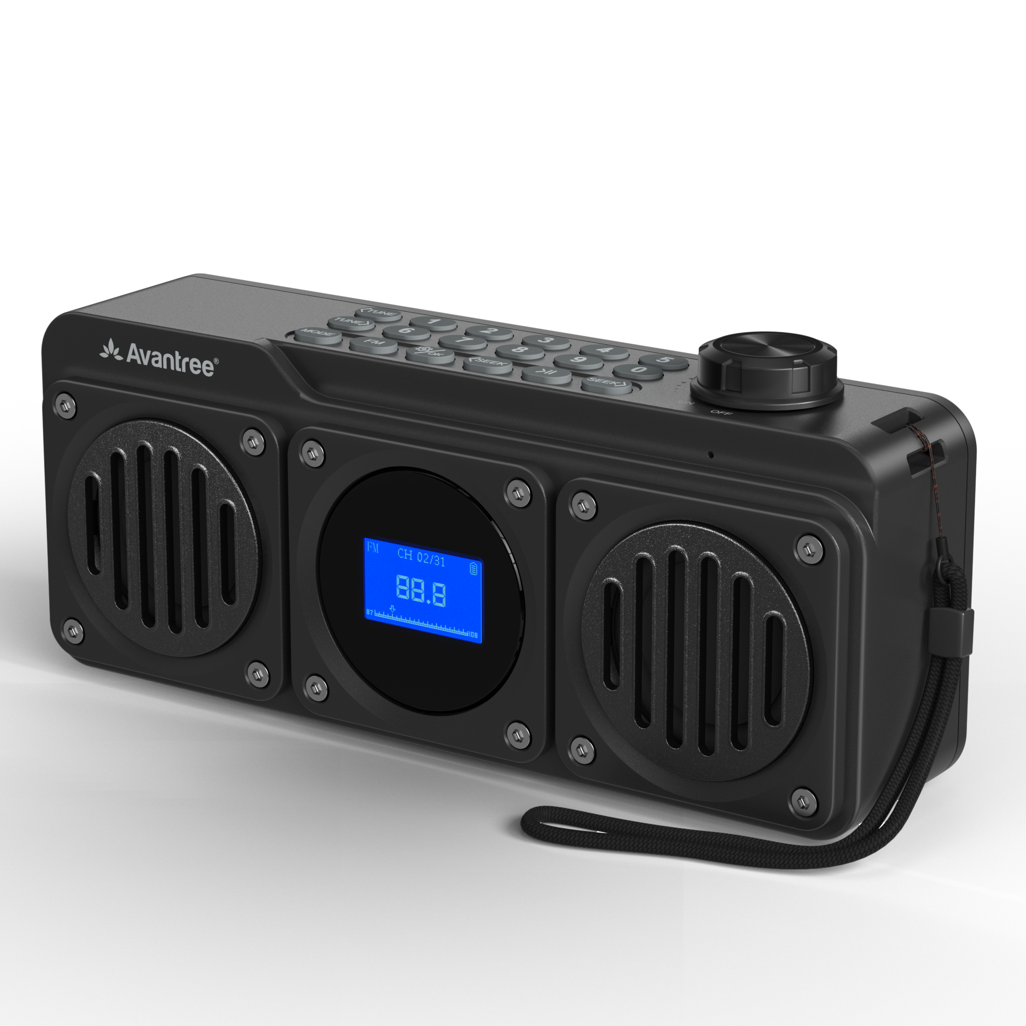 Avantree - Boombyte - Portable Digital FM Radio with Bluetooth Speaker, Superb Sound, Metal Finish