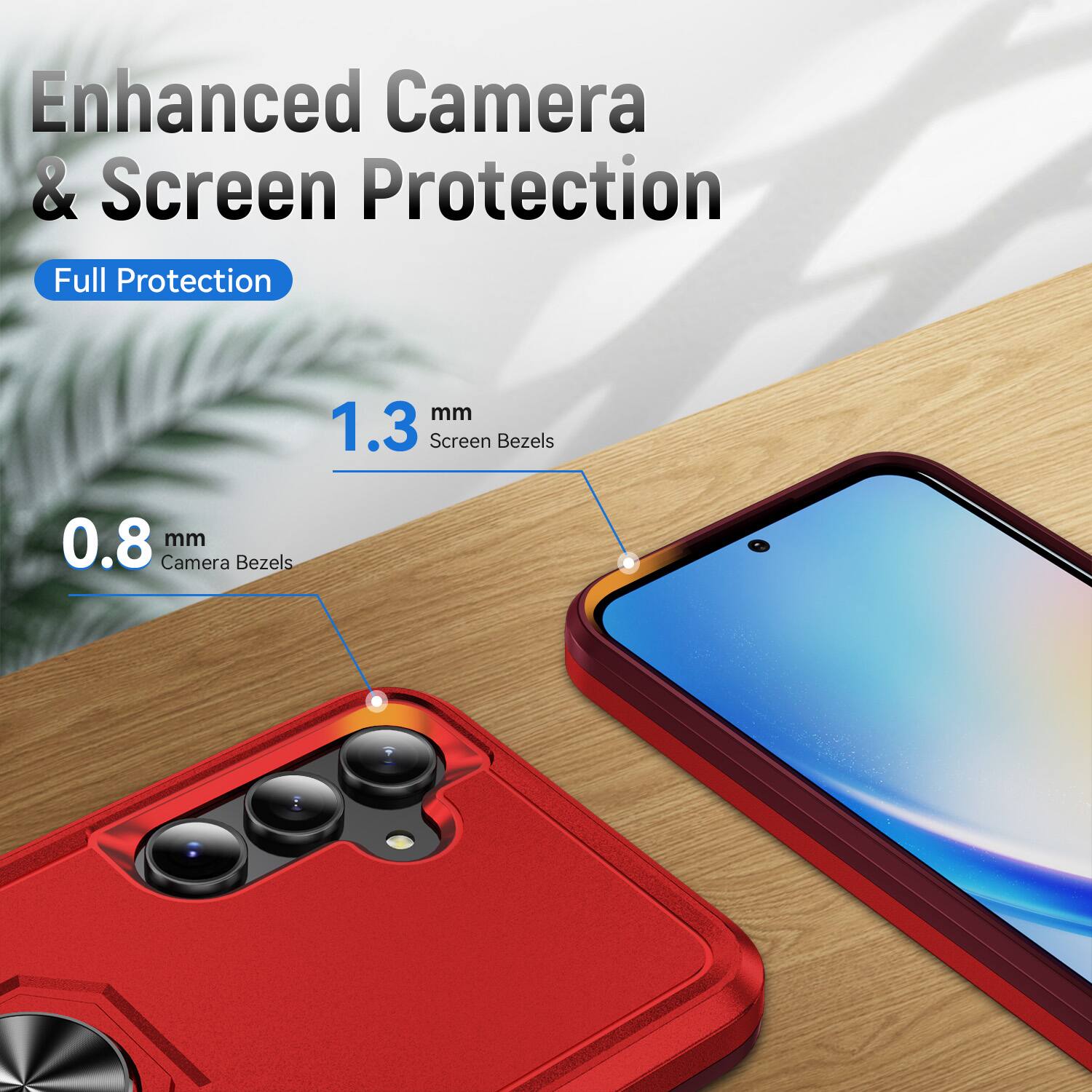 Enhanced Camera & Screen Protection  
Full Protection  
1.3 mm Screen Bezels  
0.8 mm Camera Bezels
