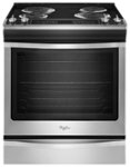 Front. Whirlpool - 6.2 Cu. Ft. Self-Cleaning Slide-In Electric Coil Top Range - Stainless steel.