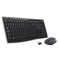 Logitech - MK270 Full-size Wireless Membrane Keyboard and Mouse Bundle for PC - Black - Front_Zoom