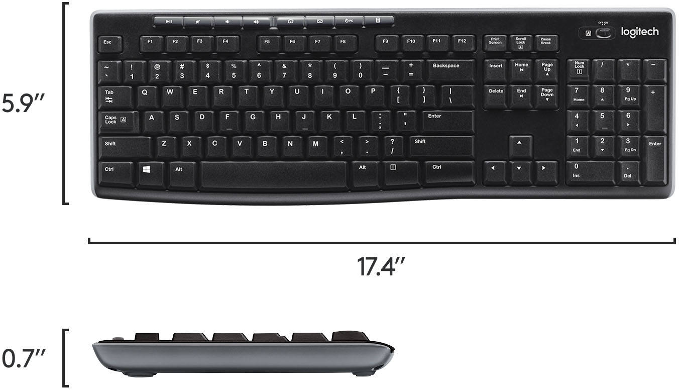 spijsvertering Gemakkelijk afbetalen Logitech MK270 Full-size Wireless Membrane Keyboard and Mouse Bundle for  Windows Black 920-004536 - Best Buy