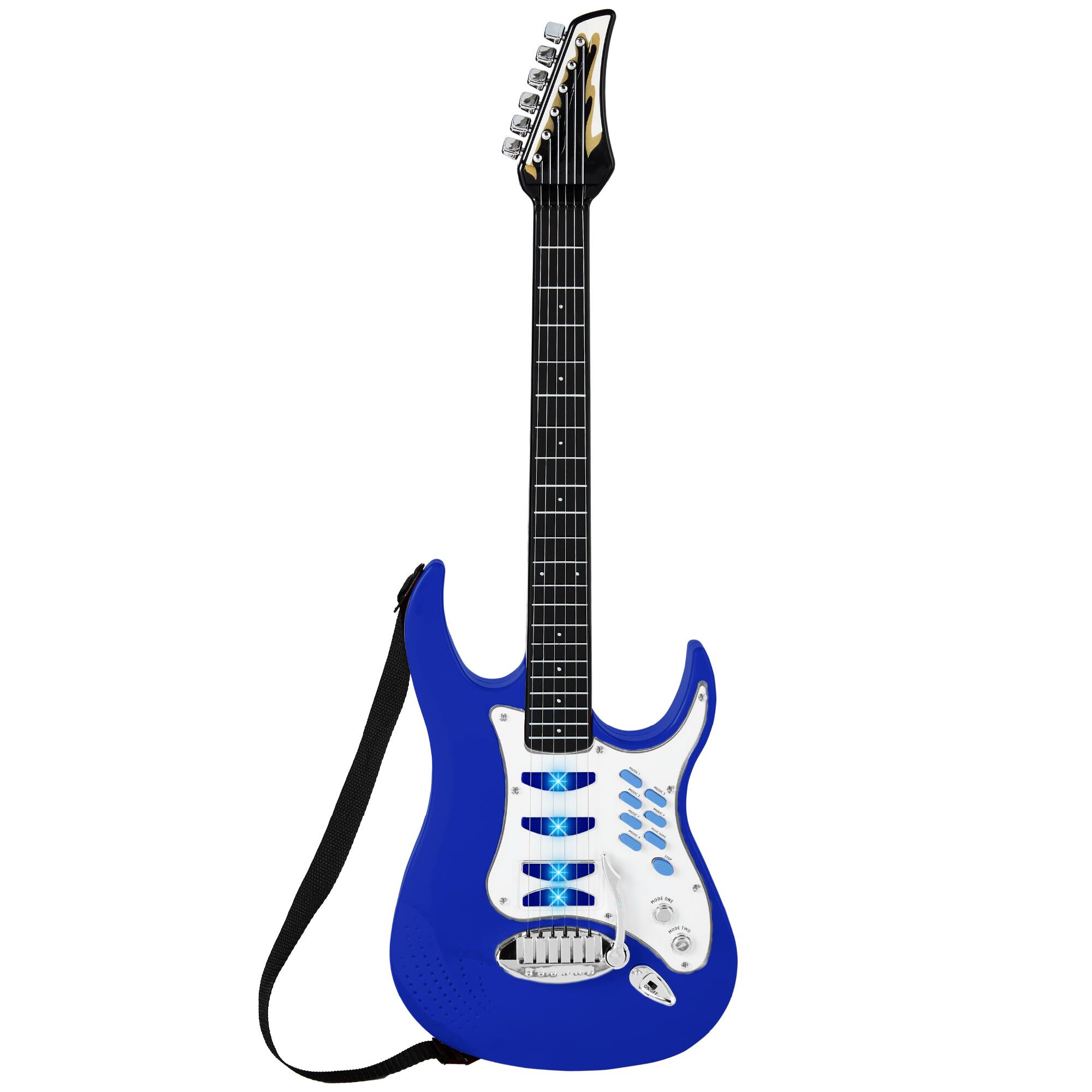 Alt View 3. Best Choice Products - Best Choice Products Kids Electric Musical Guitar Toy Play Set w/ 6 Demo Songs, Whammy Bar, Microphone - Blue - Blue.