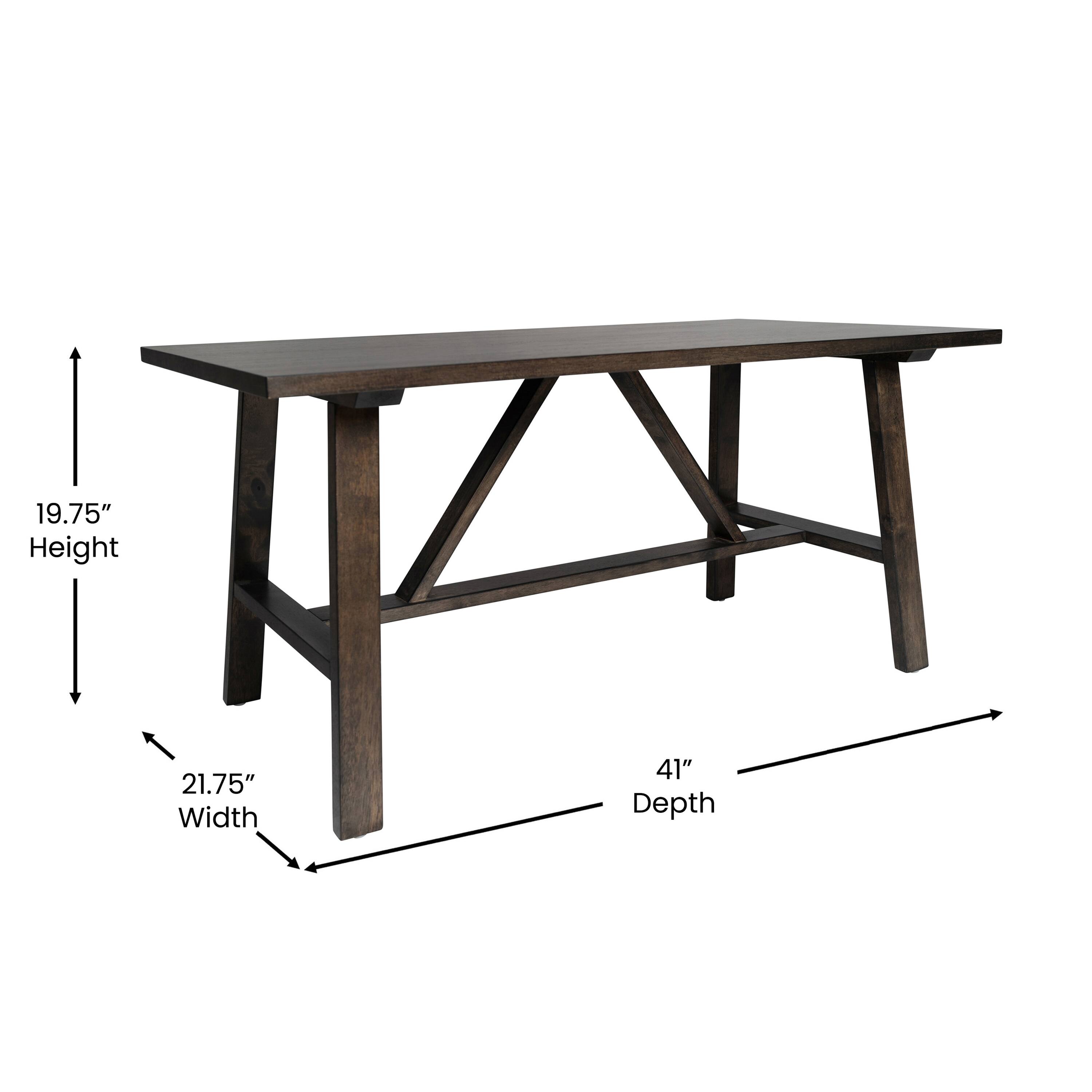 19.75" Height  
21.75" Width  
41" Depth