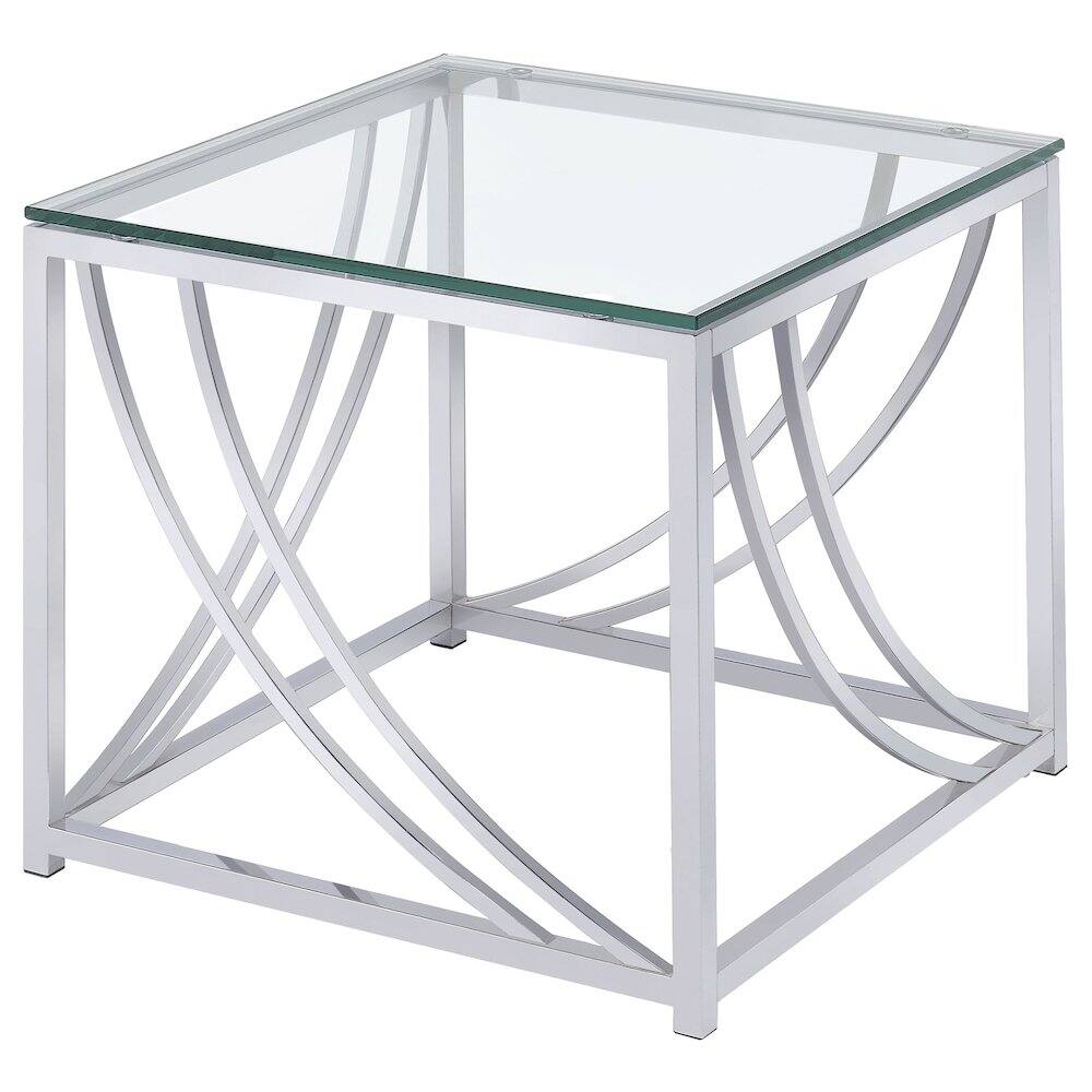 Alt View 3. Coaster Co. of America - Lille 2-piece Glass Top Coffee End Sofa Table Set Chrome - Silver.