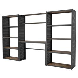 Fleximounts - Heavy-Duty Garage Storage & Workstation System with Side Pegboards, 119.8"W x 71.1"H x 15.7"D - Black