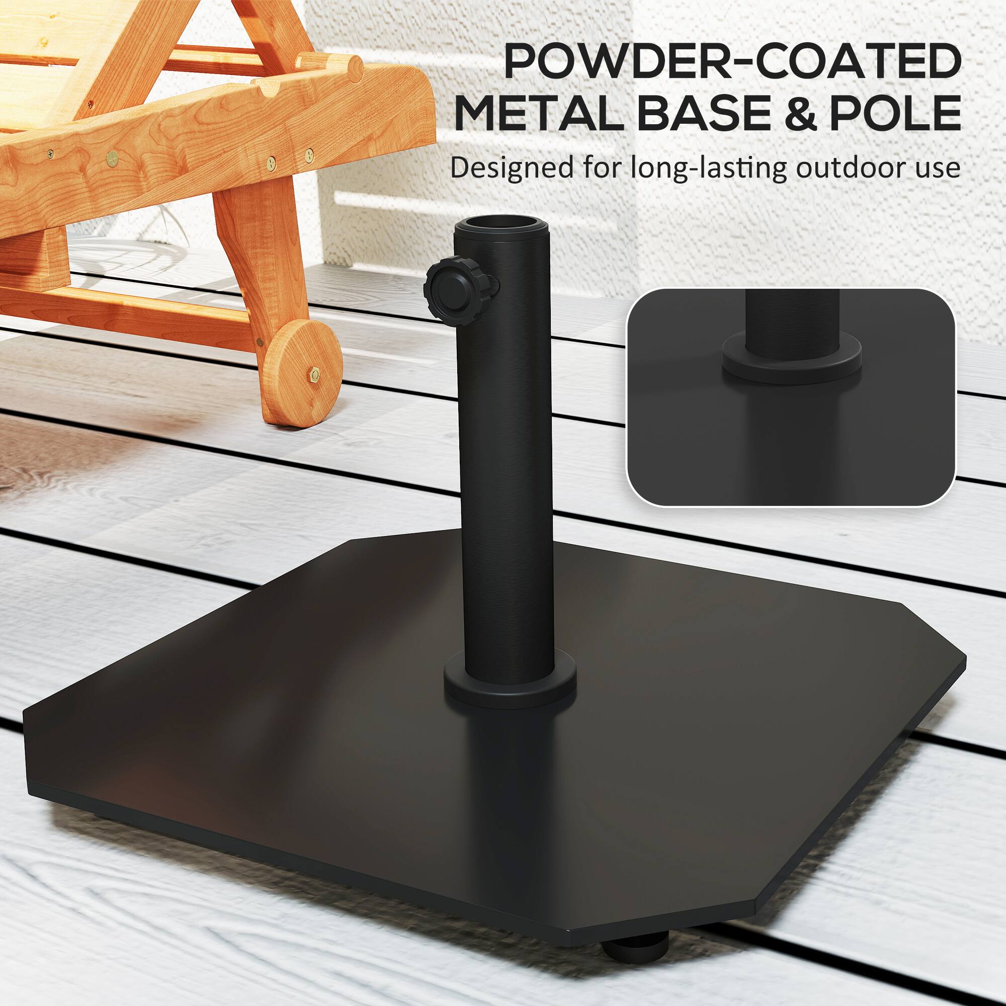 POWDER-COATED METAL BASE & POLE
Designed for long-lasting outdoor use