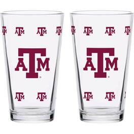 Indigo Falls - Texas A&M Aggies Two-Pack Knockout 16oz. Pint Glass Set - Multicolor