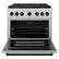 Angle. ZLINE - 36 in. Wide 6 Burner Autograph Paramount Gas Range with DuoPro Cooktop & Matte Black Accents (PSGRZ-36-MB) - Stainless Steel.