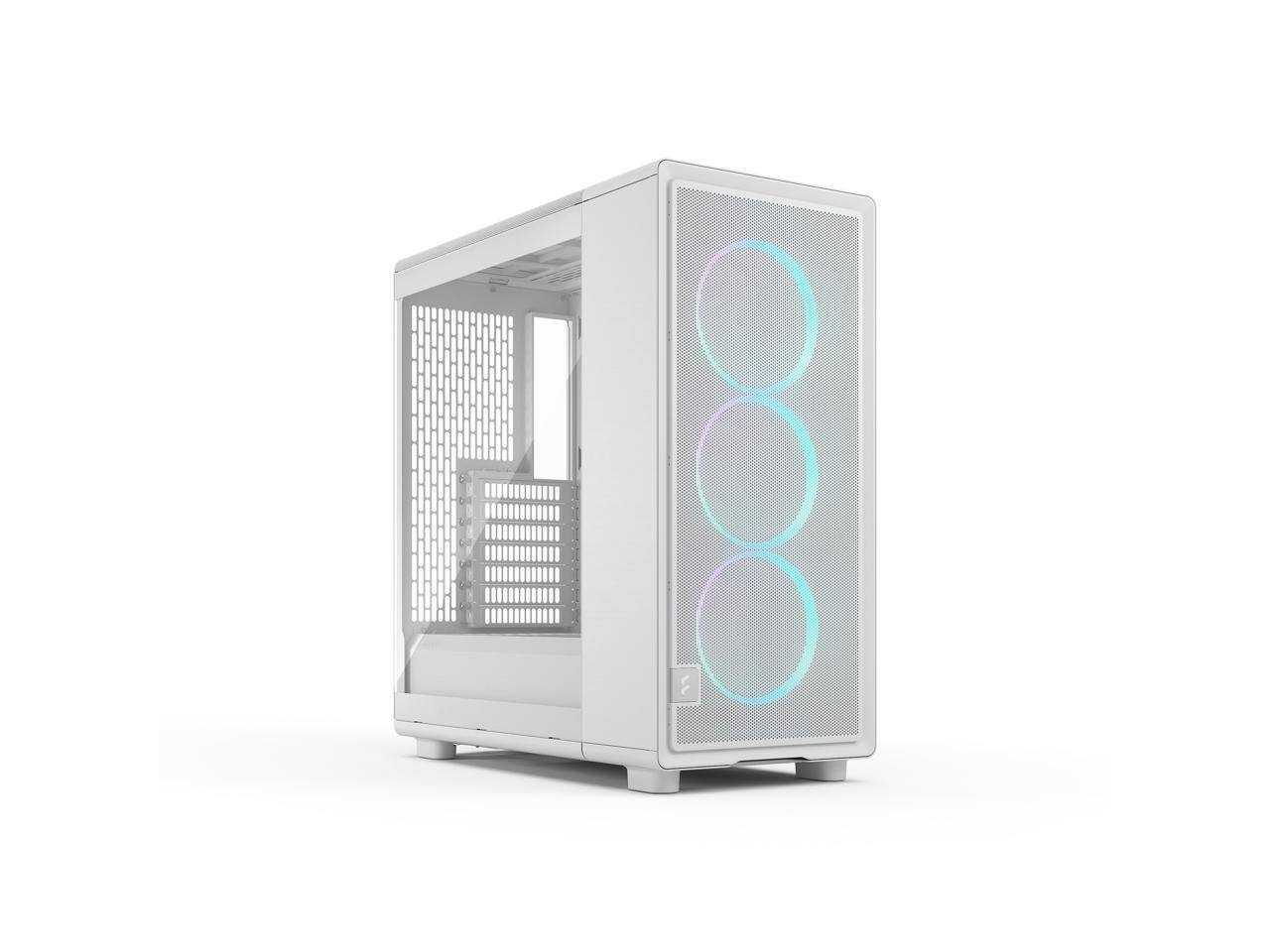 Front. Fractal Design - Fractal Design Epoch White RGB - Tempered Glass, Mesh Front, 3 RGB Fans, Spacious ATX/mATX/ITX Case - White.