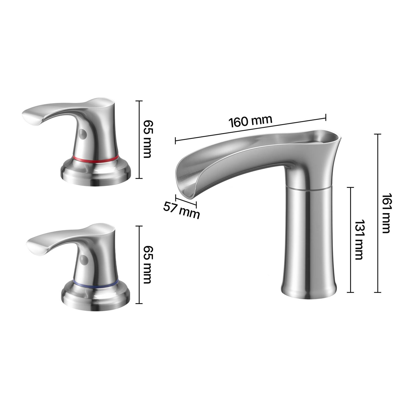 65 mm  
160 mm  
57 mm  
131 mm  
161 mm