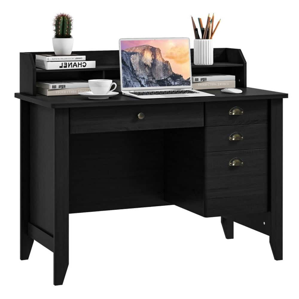 Pefilos - Computer Desk PC Laptop Writing Table Workstation - Office Desk, Gaming Computer Desks for Study,Working,Writing - Black