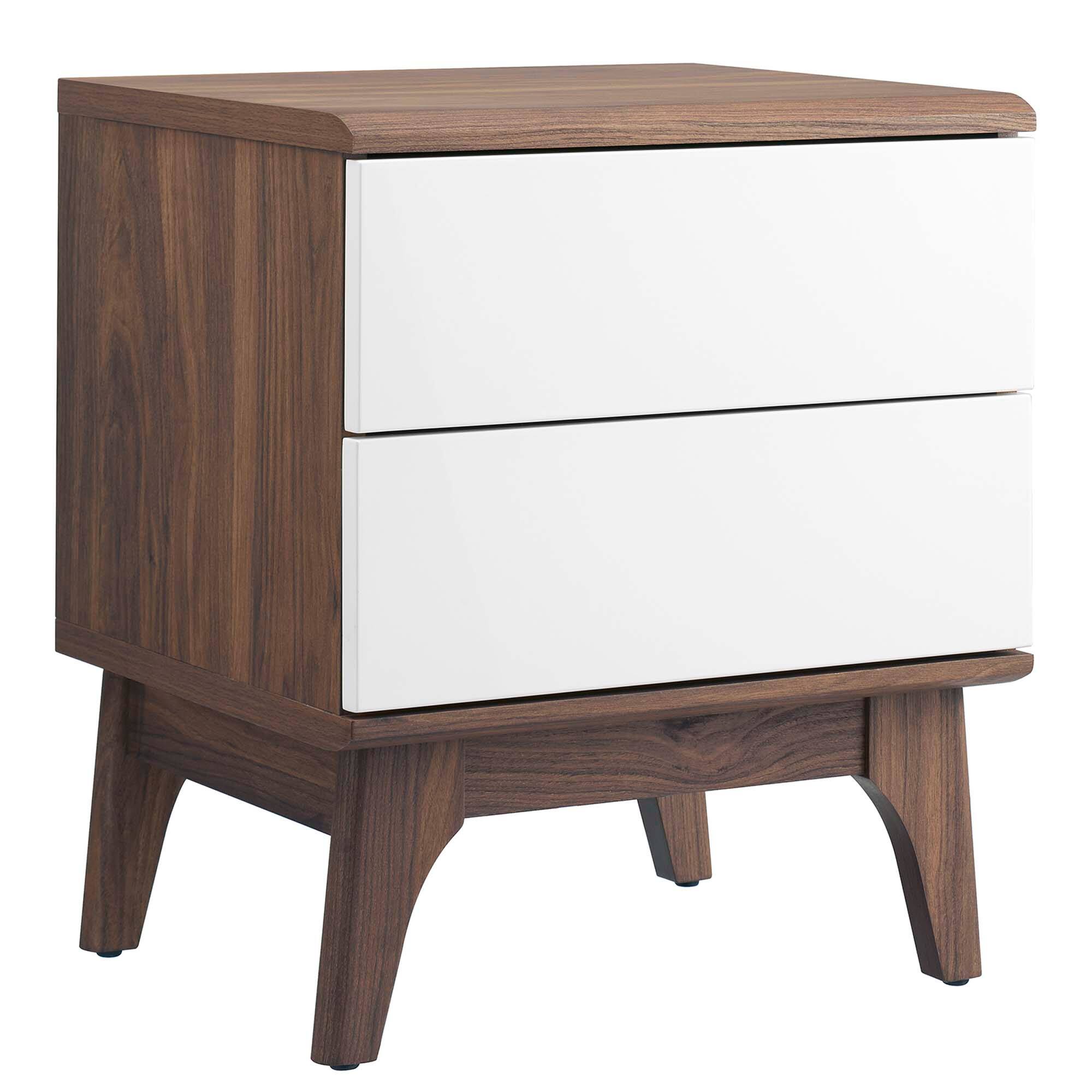 Angle. Modway - Envision 2-Drawer Nightstand by Modway - Walnut White.