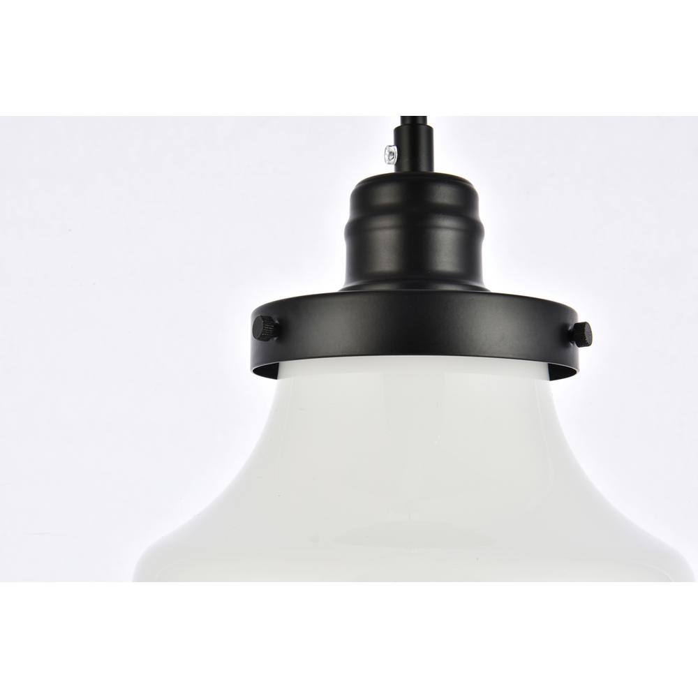 Back. Living District - Lyle 1 light Black and frosted white glass plug in pendant - Black And Frosted White.