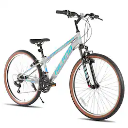 HILAND - Vortex 26" Mountain Bike - Shimano 21-Speed - Front Suspension - Beginner Friendly MTB for Trails - Gray