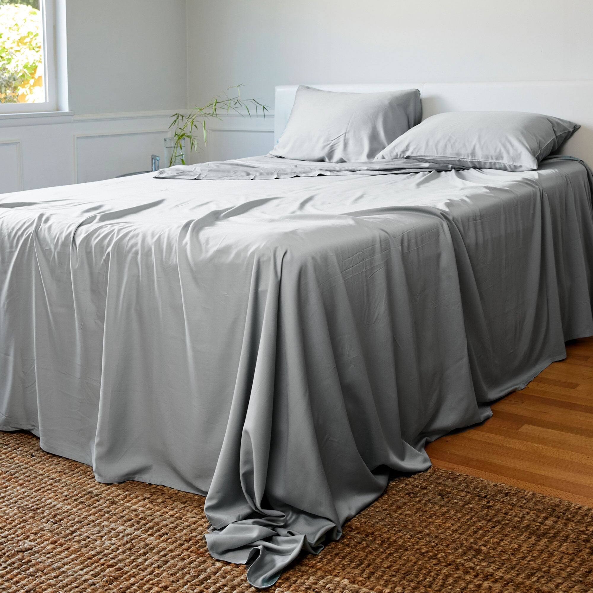 Alt View 3. BedVoyage - Luxury 100% viscose from Bamboo Bed Sheet Set - Grey.
