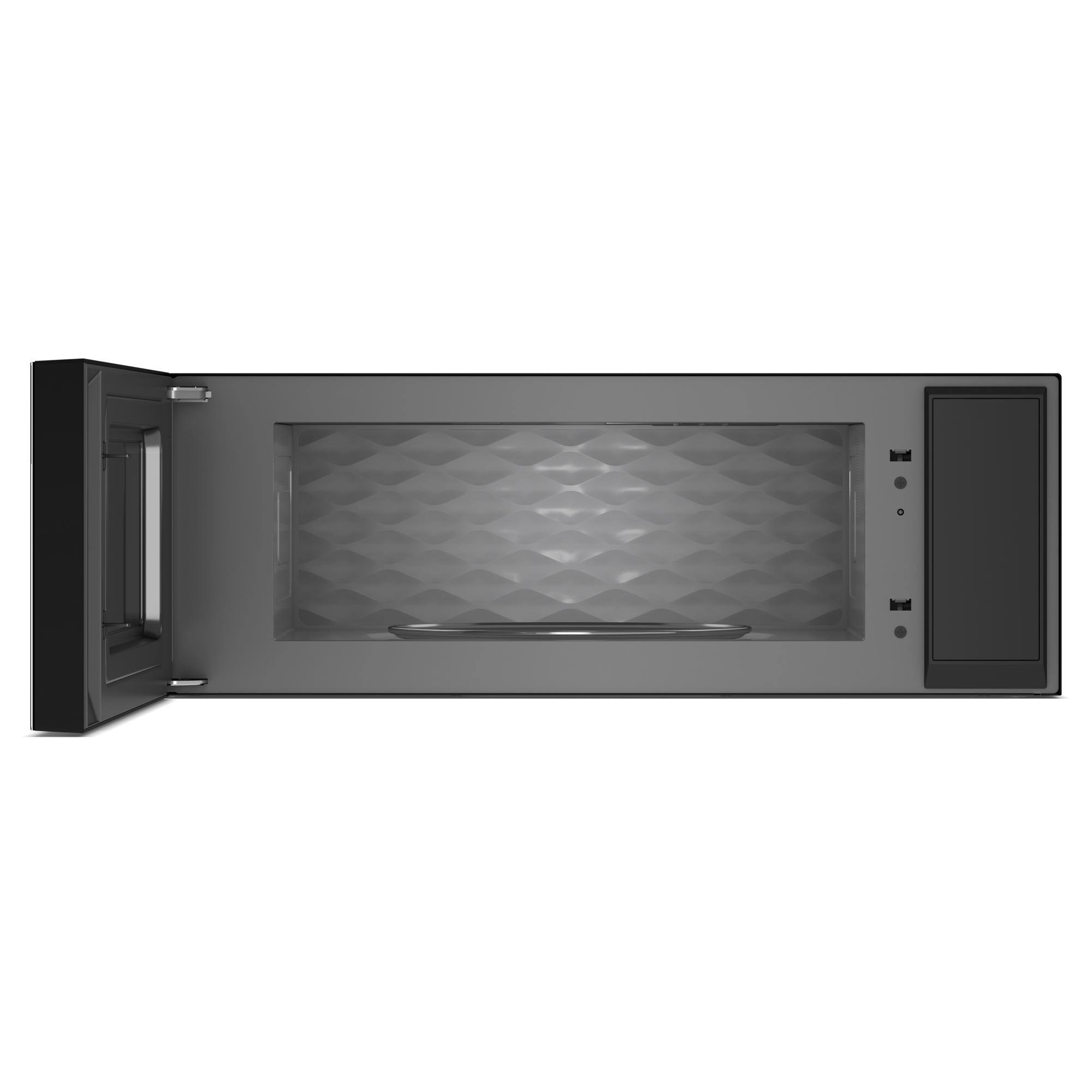 Angle. Whirlpool - 1.1 Cu. Ft. Over the Range Microwave with Sensor Cooking and 1800-Watts Cooking Power - Black.