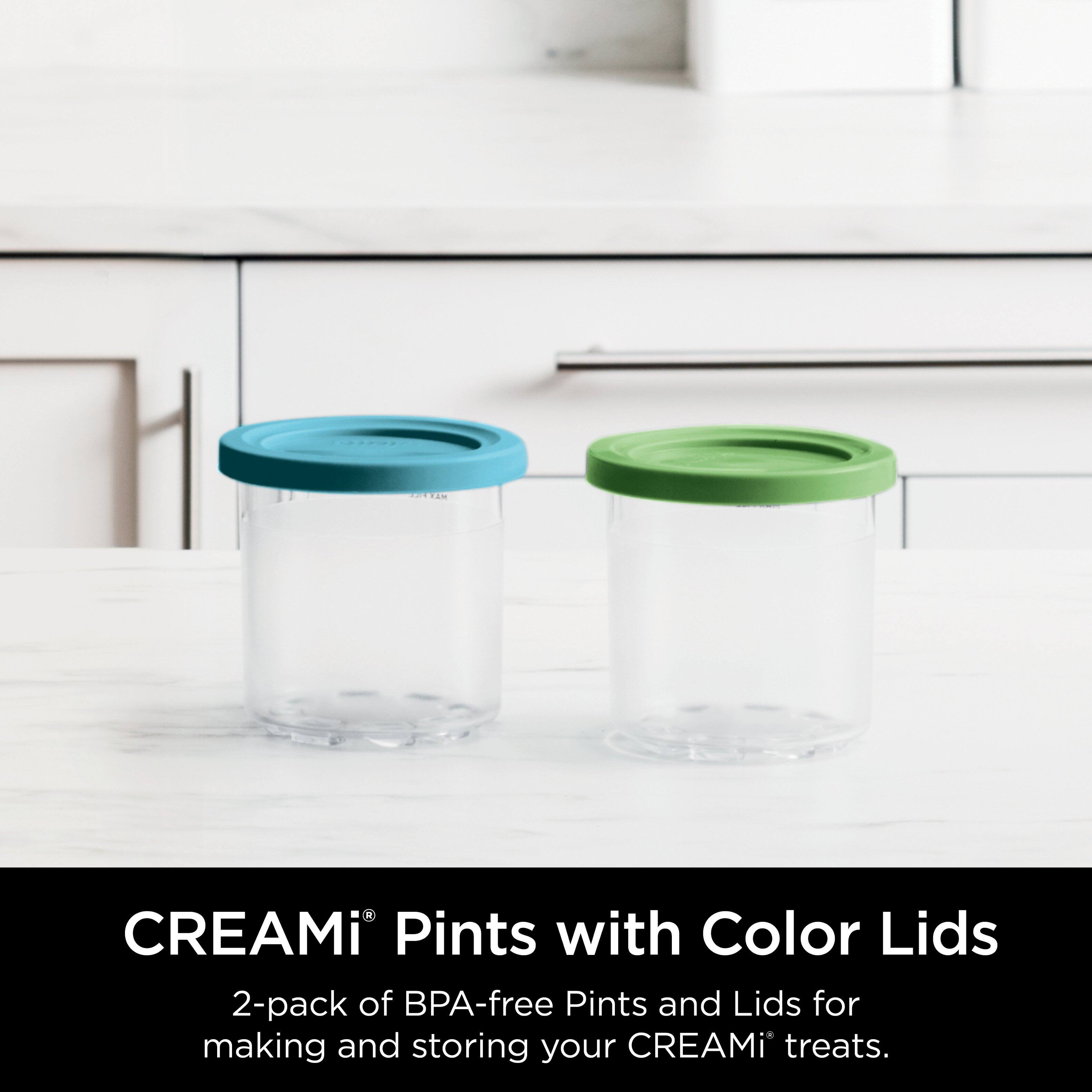 CREAMi Pints with Color Lids 2-pack of BPA-free Pints and Lids for making and storing your CREAMi treats.