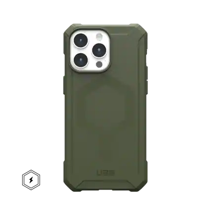 Front. UAG - Essential Armor Series Case with Magsafe for Apple iPhone 15 Pro Max - Olive Drab.