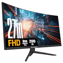 Westinghouse - 27" Curved FHD Gaming Monitor, 200Hz, 1ms, FreeSync, 1920x1080, DP, 2x HDMI, Speakers - Black