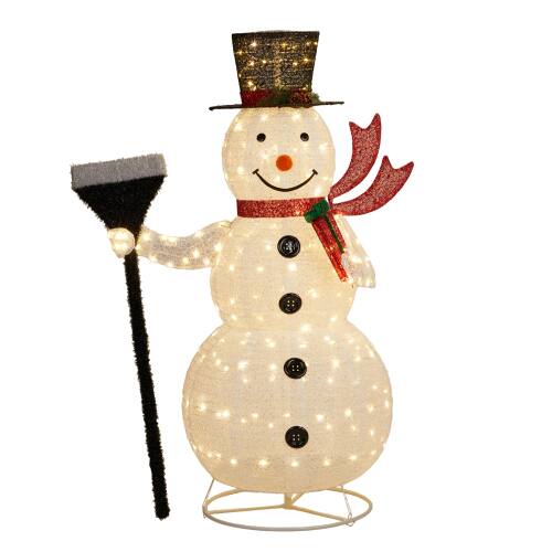Winado - 5 FT Lighted Pop-Up Snowman with 200 LED Lights for Outdoor Christmas Decoration - White