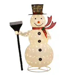 Winado - 5 FT Lighted Pop-Up Snowman with 200 LED Lights for Outdoor Christmas Decoration - White