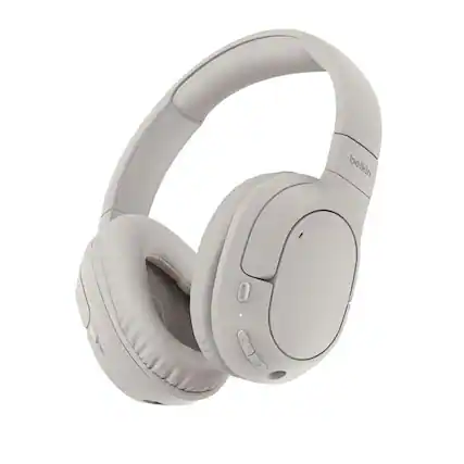 Front. Belkin - Belkin SoundForm Surround Wireless Closed-Back Over-Ear Headphones, Sand.