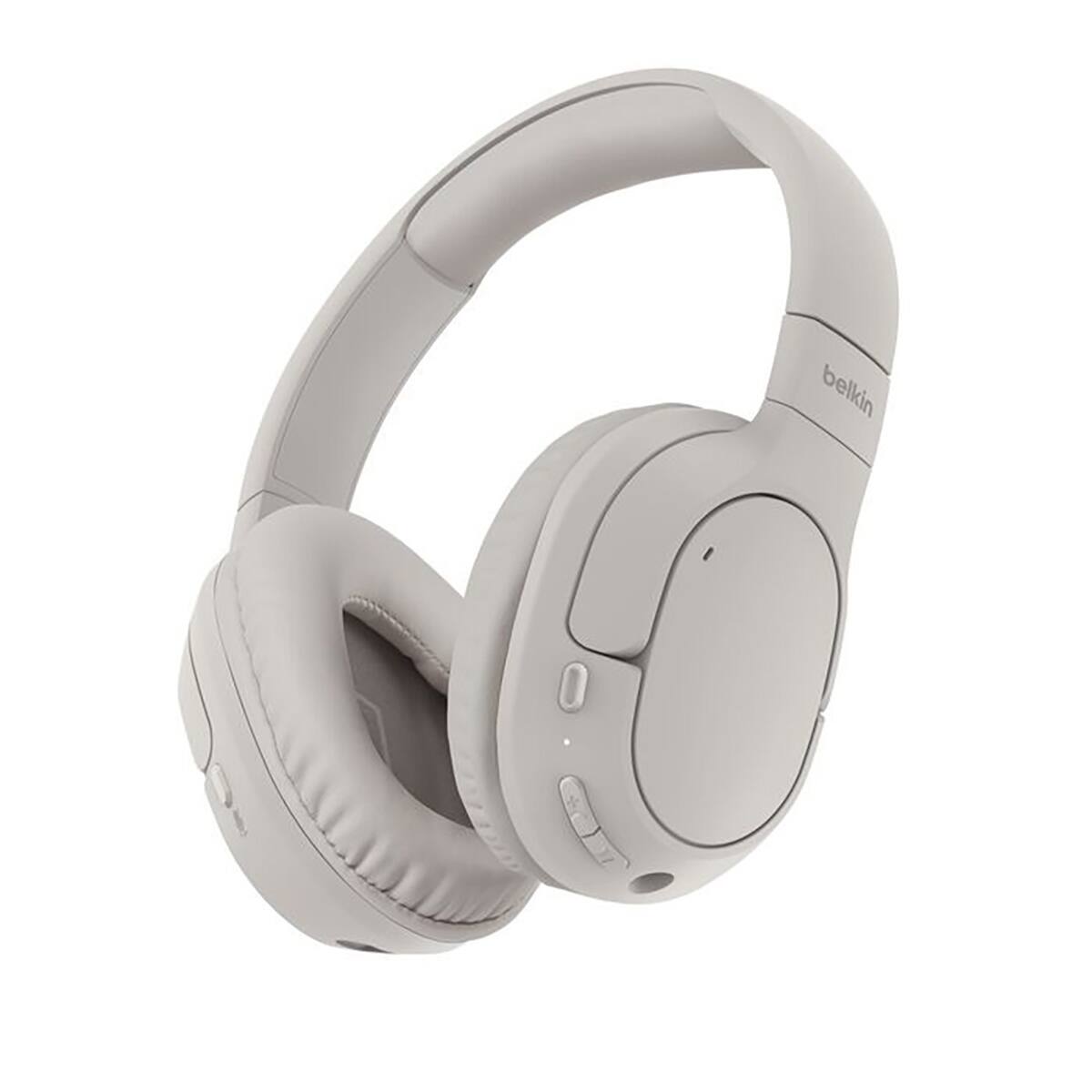 Front. Belkin - Belkin SoundForm Surround Wireless Closed-Back Over-Ear Headphones, Sand.