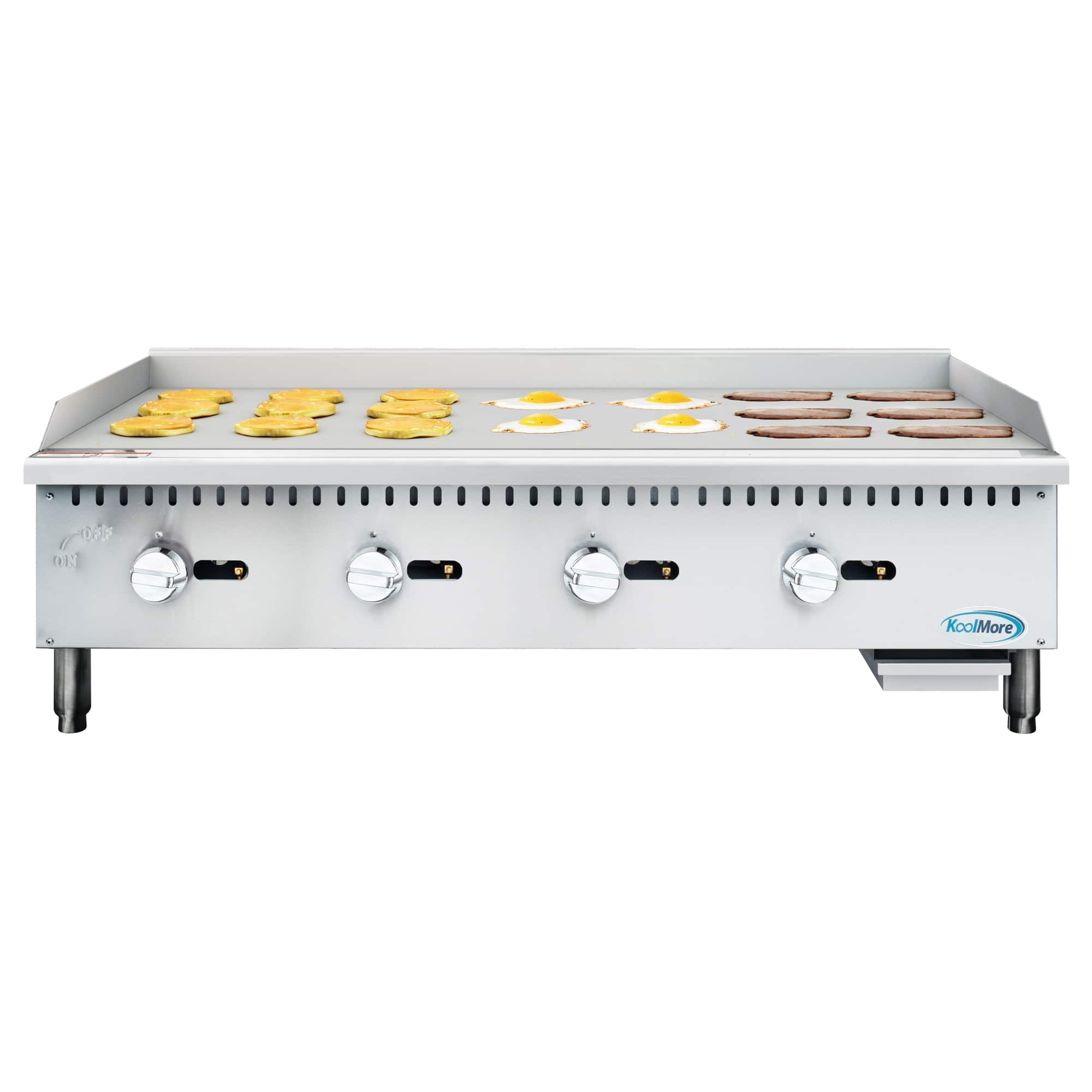 Koolmore - 48 in. Natural Gas 4-Burner Griddle with 120,000 BTUs in Stainless-Steel (KM-GG4-48M) - Silver