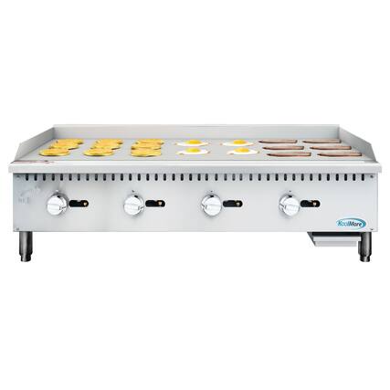 Front. Koolmore - 48 in. Natural Gas 4-Burner Griddle with 120,000 BTUs in Stainless-Steel (KM-GG4-48M) - Silver.