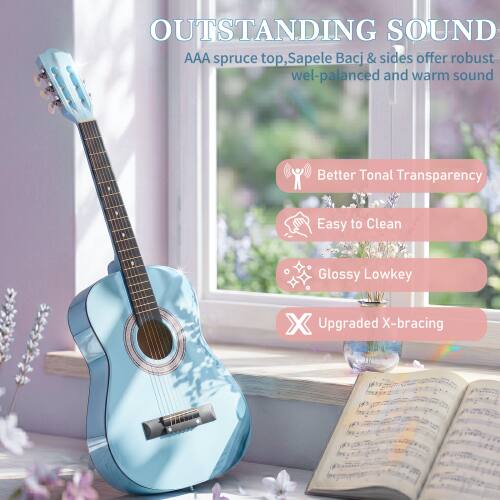 OUTSTANDING SOUND  
AAA spruce top, Sapele Bacj & sides offer robust, well-balanced and warm sound  
Better Tonal Transparency  
Easy to Clean  
Glossy Lowkey  
Upgraded X-bracing