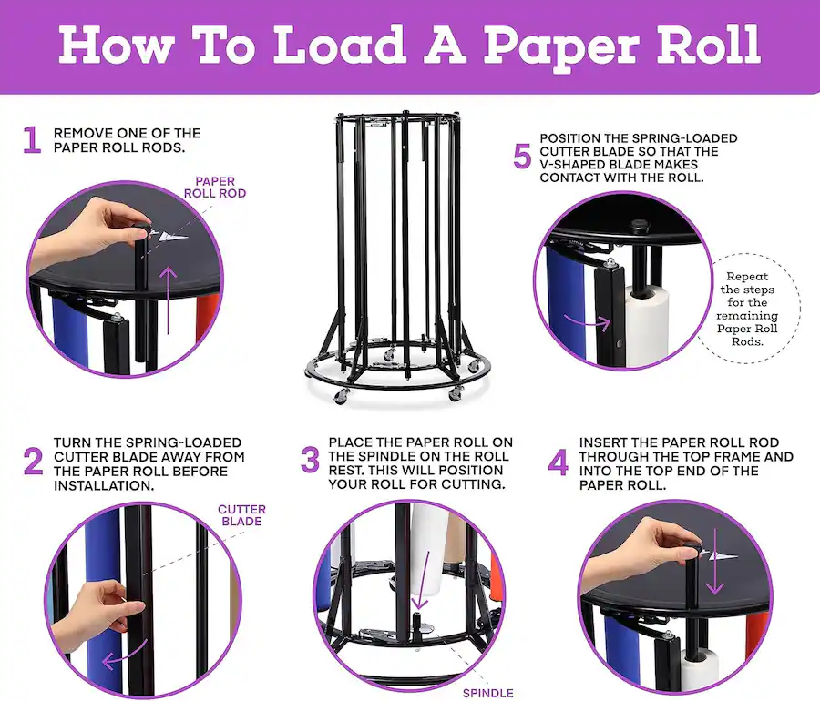 AdirHome Paper Roll Holder, Vertical Wrapping Paper Classroom Large ...