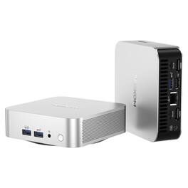 Geekom - A8 AI Mini PC, AMD Ryzen 7 8745HS, 32GB DDR5 5600MHz RAM&1TB PCIe 4.0 NVMe SSD, Windows 11 Pro Pre-installed - Black+Sliver