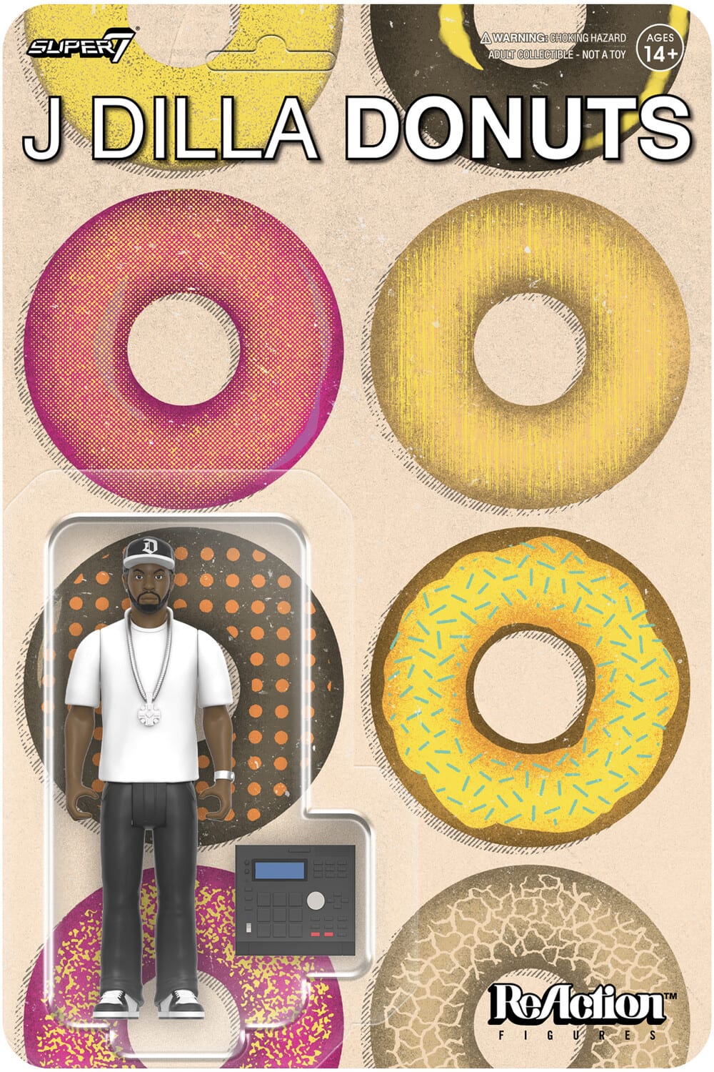 J Dilla - Super7 - J Dilla - ReAction Figures Wv2 - Donuts - COLLECTIBLES - Multicolor